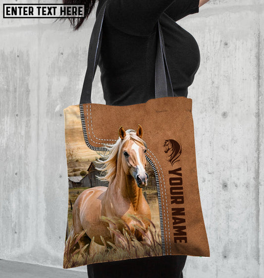 Unijames Palomino Horse Farm Lovers Custom Name 3D Tote Bag