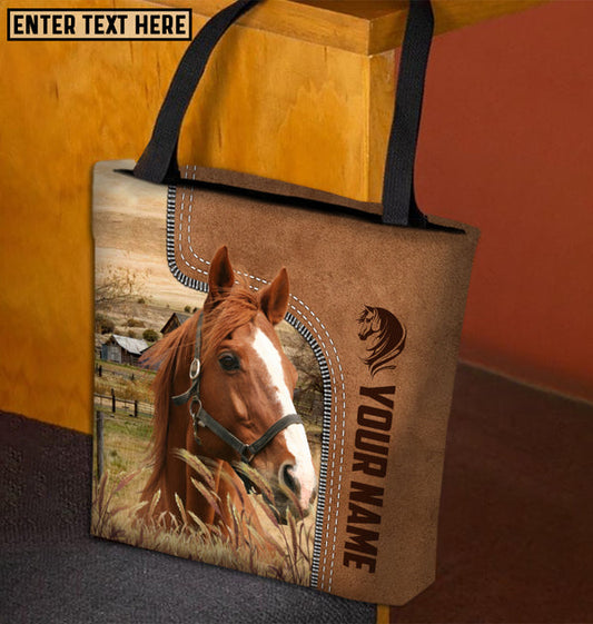 Unijames Thoroughbred Horse Farm Lovers Custom Name 3D Tote Bag