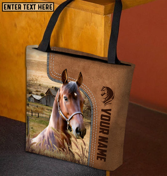 Unijames Morgan Horse Farm Lovers Custom Name 3D Tote Bag