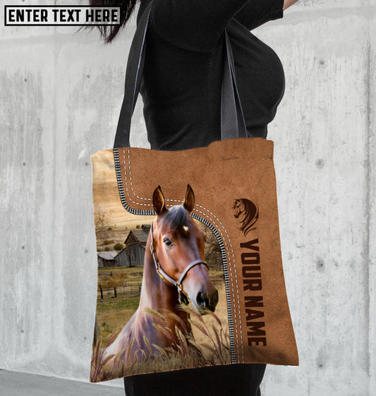 Unijames Morgan Horse Farm Lovers Custom Name 3D Tote Bag