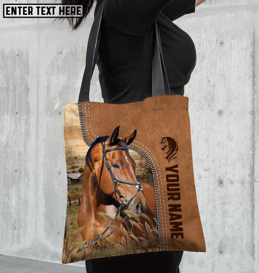Unijames Warmblood Horse Farm Lovers Custom Name 3D Tote Bag