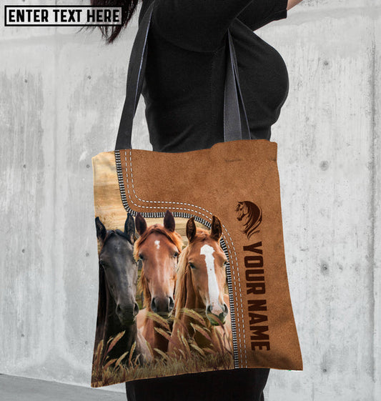 Unijames Horse Farm Lovers Custom Name 3D Tote Bag