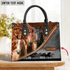 Unijames Horse Lovers Carving Leather Pattern Custom Name 3D Leather Handbag