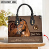 Unijames Warmblood Horse Never Walk Alone Custom Name 3D Leather Handbag