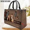 Unijames Horse Lovers Never Walk Alone Custom Name 3D Leather Handbag