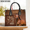 Unijames American Quarter Horse Just A Girl Who Loves Horses Custom Name 3D Leather Handbag
