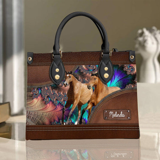 Unijames Horse Lovers Custom Name 3D Leather Handbag
