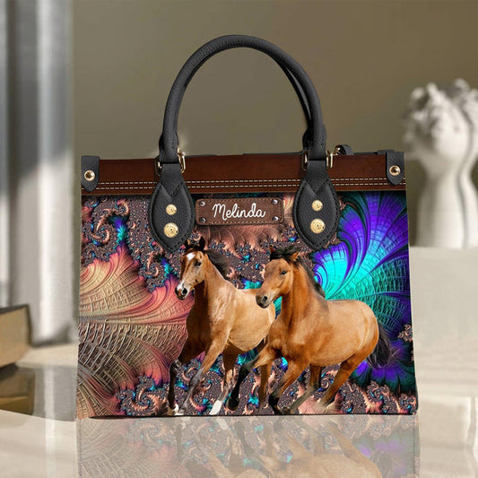 Unijames Horse Lovers Custom Name 3D Leather Handbag