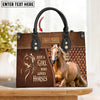 Unijames Palomino Horse Just A Girl Who Loves Horses Custom Name 3D Leather Handbag