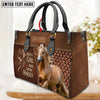 Unijames Palomino Horse Just A Girl Who Loves Horses Custom Name 3D Leather Handbag