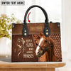 Unijames Thoroughbred Horse Just A Girl Who Loves Horses Custom Name 3D Leather Handbag