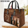 Unijames Horse Lovers Just A Girl Who Loves Horses Custom Name 3D Leather Handbag