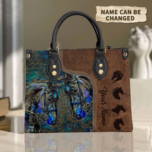 Unijames Horse Lovers Custom Name 3D Leather Handbag