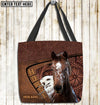 Unijames Appaloosa Horse Carving Leather Pattern Custom Name 3D Tote Bag