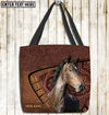 Unijames Hackney Horse Carving Leather Pattern Custom Name 3D Tote Bag