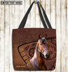 Unijames Morgan Horse Carving Leather Pattern Custom Name 3D Tote Bag