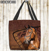 Unijames Warmblood Horse Carving Leather Pattern Custom Name 3D Tote Bag
