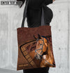 Unijames Warmblood Horse Carving Leather Pattern Custom Name 3D Tote Bag
