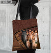 Unijames Three Horses Lovers Carving Leather Pattern Custom Name 3D Tote Bag