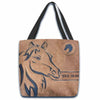 Unijames Horse Line Draw Custom Name 3D Tote Bag