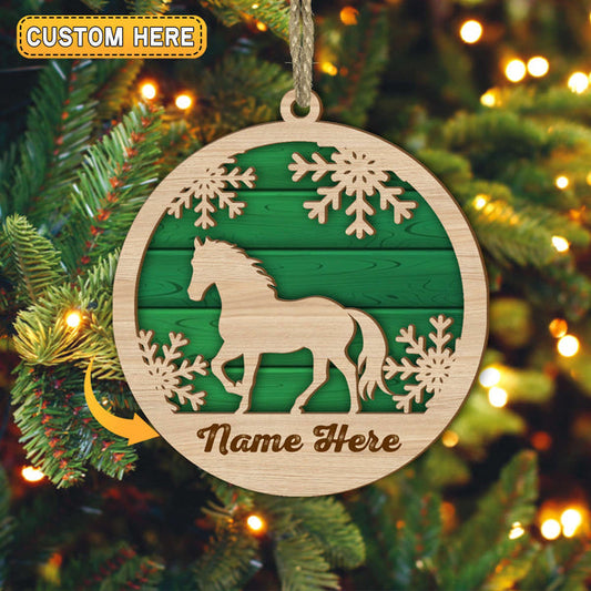 Uni Horse Christmas Gift Custom Shape Wooden Ornament