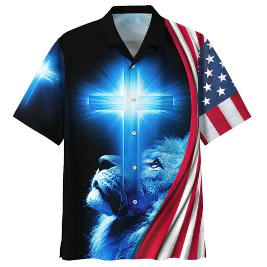 UniJames Lion Jesus Is My God My King Hawaiian Shirts - Christian Hawaiian Shirt - Hawaiian Shirts For Men