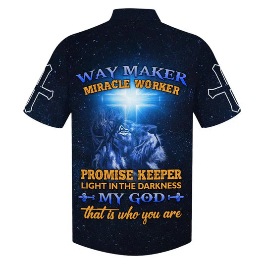 UniJames Lion Jesus One Nation Under God Hawaiian Shirt - Best Hawaiian Shirts - Christian Hawaiian Shirt