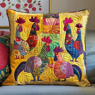 Lovable Chickens Quilted Pillow Case NCU0TL535