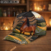 Unijames Personalized  Horse Ranch Landscape Leather Style Cap