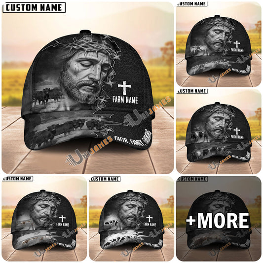 Uni Personalized Faith, Family, Farming Jesus And Cow Cap