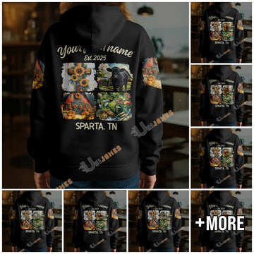 Uni Personalized Faith & Farm Legacy Farm Life Collage Hoodie (8 Cattle Breeds)