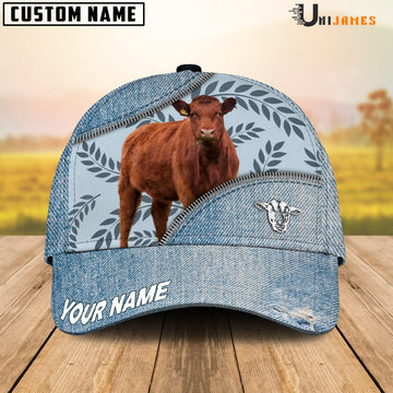Uni Red Angus Countryside Jean Pattern Customized Name Cap