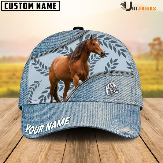 Uni Horse Countryside Jean Pattern Customized Name Cap