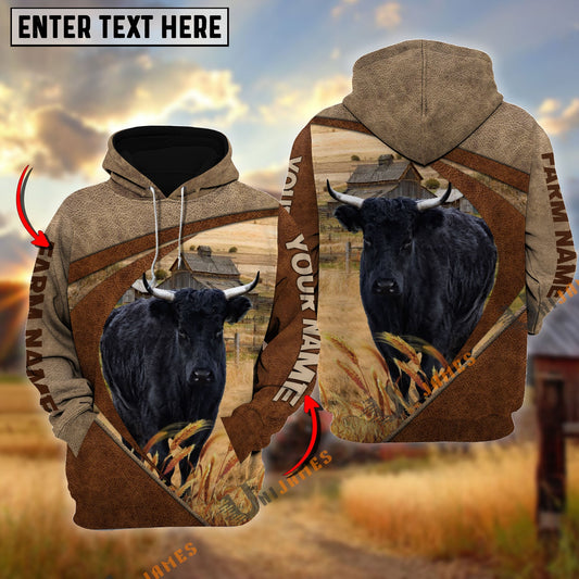 Uni Dexter Personalized Name, Farm Name 3D Mix Leather Pattern Hoodie