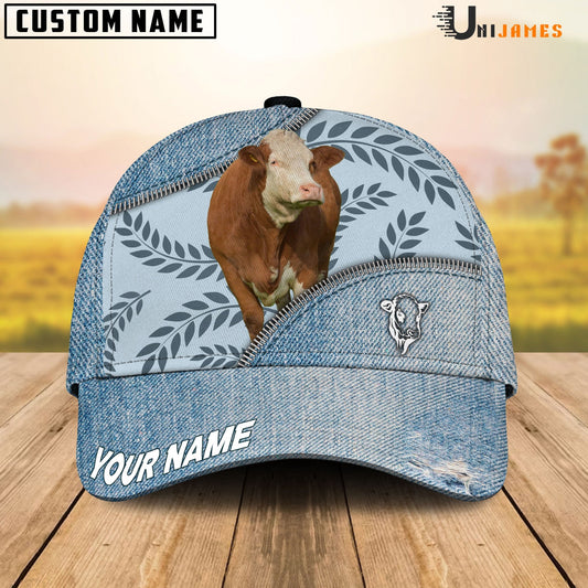 Uni Simmental Countryside Jean Pattern Customized Name Cap