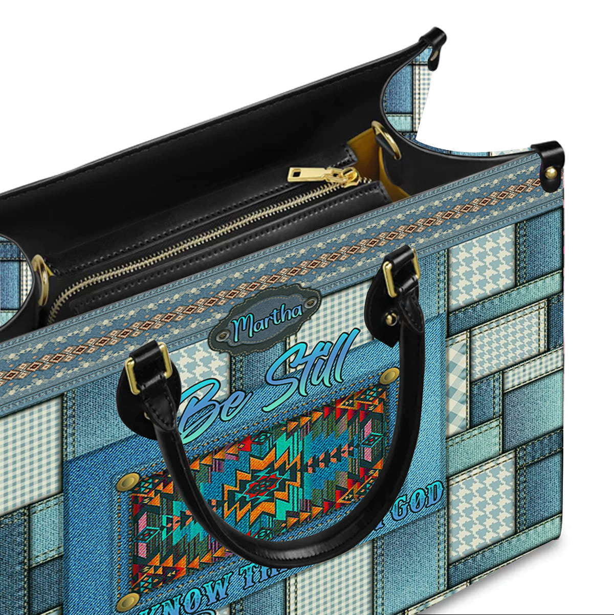 Vintage hand-woven southwest lacing design, Personalized Bags, Gifts for Women, Christmas Gift, CABLTB01080923.