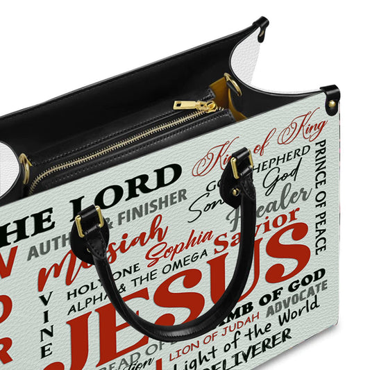 Jesus The Lord King Of King Leather Handbag, Vintage hand-woven southwest lacing design Leather Handbag, Gifts for Women, CABLTB03131023.
