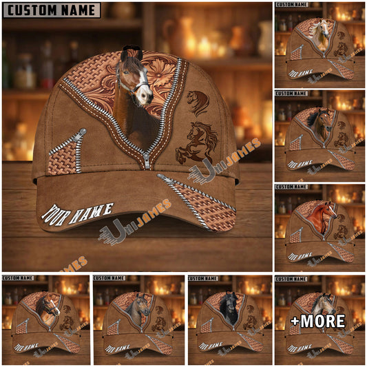 Unijames Personalized Western Horse Leather Style Cap