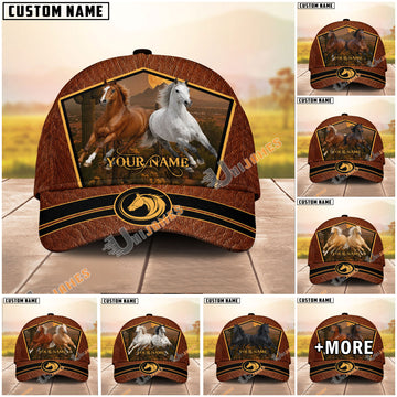 Unijames Personalized Desert Sunset Running Horses Cap