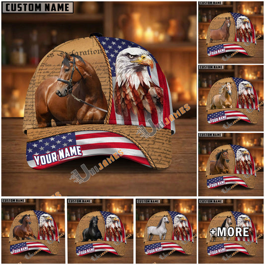 Unijames Personalized American Eagle & Horse Patriotic Cap