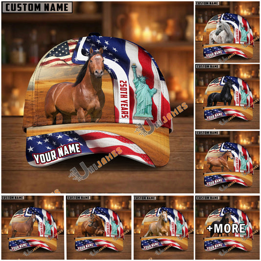 Unijames Personalized USA 250th Anniversary Horse & Liberty Cap