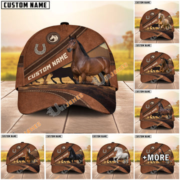 Unijames Personalized Equestrian Cap – Vintage Leather Horse Design