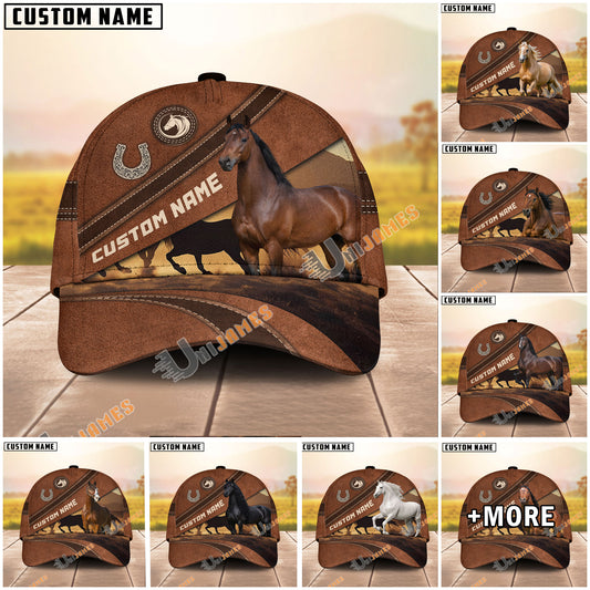 Unijames Personalized Equestrian Cap – Vintage Leather Horse Design