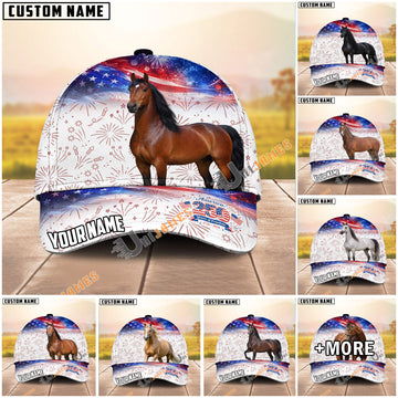 Unijames Personalized Horse America 250 Years of Freedom Classic Cap