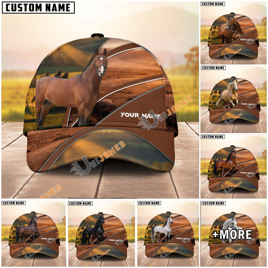 Unijames Custom Name Horse  Western Sunset Baseball Cap
