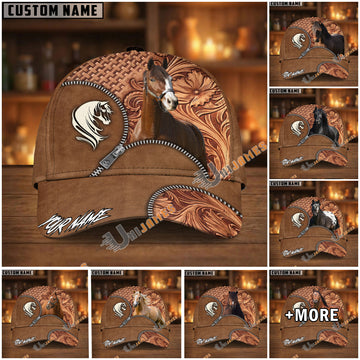 Unijames Horse Zip Leather Cap