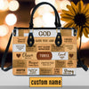 God Says I Am Leather Handbag Beige, Personalized Bags, Gifts for Women, Christmas Gift, CABLTB01240923.