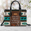 I Am Strong Loved Worthy Enough Leather Handbag, Southwest Native American embroidery Handbag, Gifts for Women, CABLTB01101023.