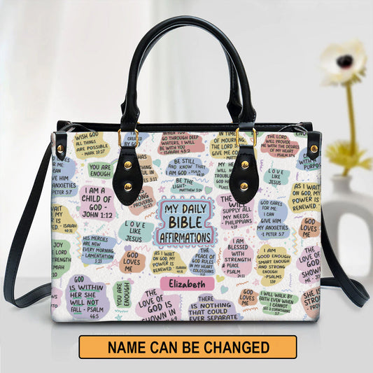 My Daily Bible Affirmations Leather Bags, Personalized Bags, Gifts for Women, Christmas Gift, CABLTB06140823.