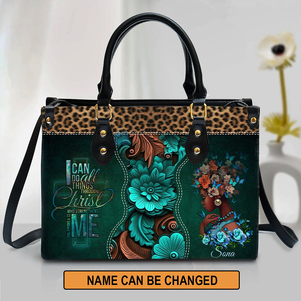 I Can Do All Things Through Christ Philippians 4:13 Personalized Leather Bags, Personalized Bags, Gifts for Women, Christmas Gift, CABLTB01280823.